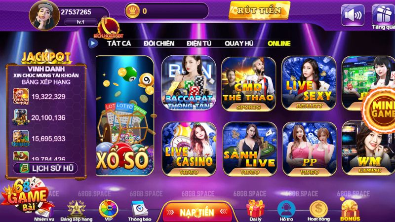 Minigame 68 game bài